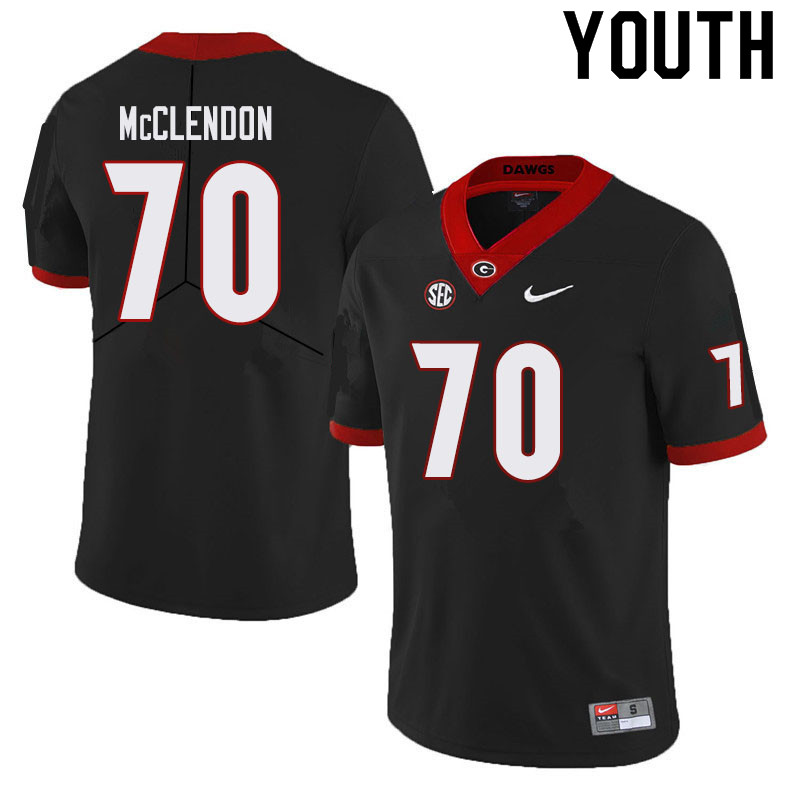 Georgia Bulldogs Youth Warren McClendon #70 Black Stitched College UGA Football Jersey 23PN014DJ